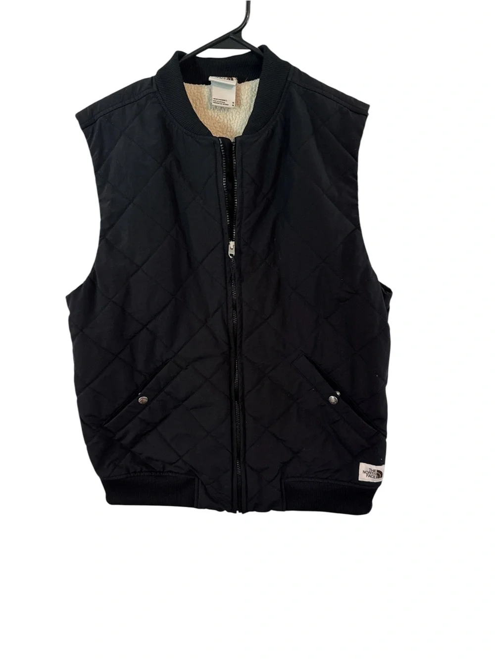 The North Face Men's Black Quilted Fleece-Lined Vest